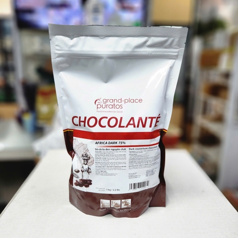 Puratos - Socola nút đen Ghana dark 75% (1kg)