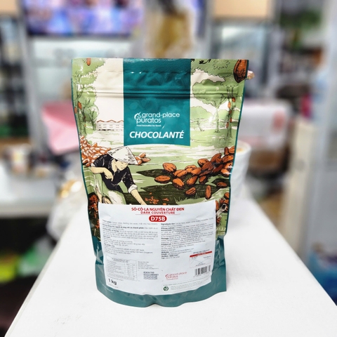 Puratos - Socola nút đen Ghana dark 75% (1kg)
