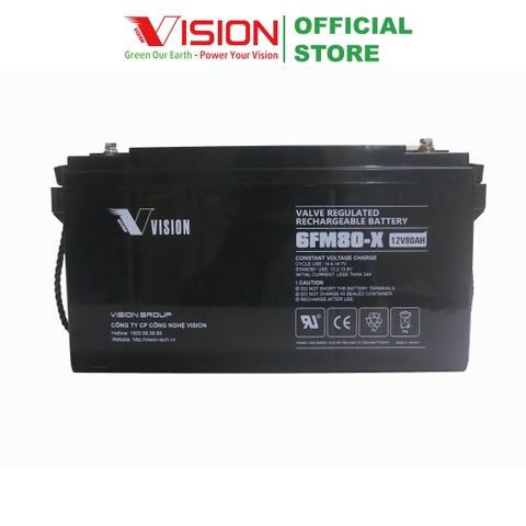 Ắc quy Vision 6FM80-X(12V80Ah)