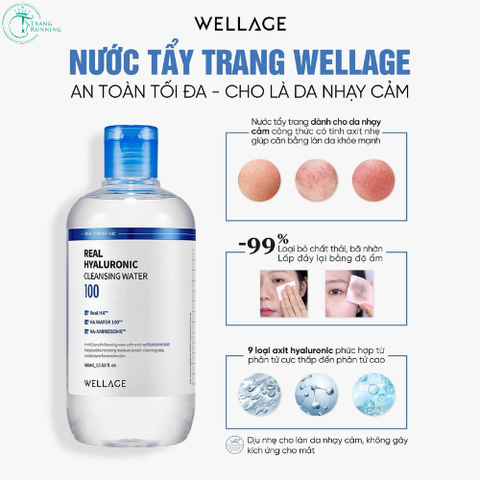 Nước Tẩy Trang Wellage Real Hyaluronic Cleansing Water 100 (Nhập Khẩu)