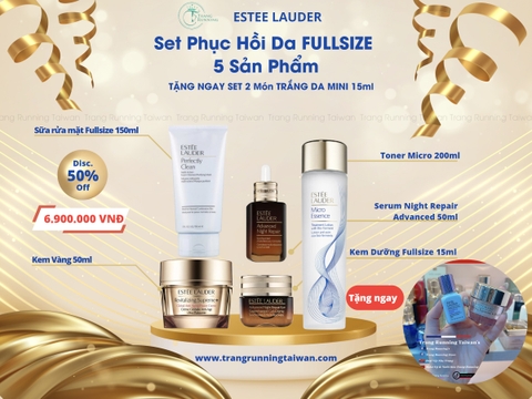 Set Phục Hồi Da FULLSIZE - Estee Lauder 5 Sản Phẩm [TẶNG NGAY SET 2 món TRẮNG DA MINI 15ml ]