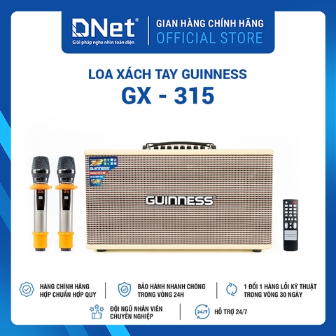 Loa Xách Tay GUINNESS GX - 315 KARAOKE THẾ HỆ MỚI
