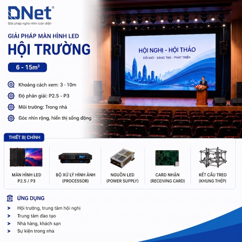 GIẢI PHÁP MÀN HÌNH LED HỘI TRƯỜNG 6 - 15M2