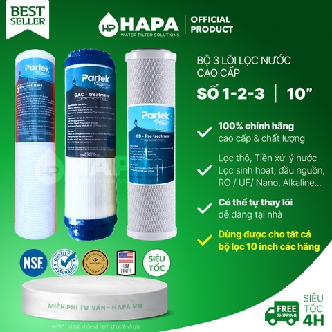 Lõi Lọc Nước Số 1 2 3 Cao Cấp PARTEK Cao Cấp - Hàng Nhập Khẩu