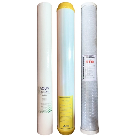 Bộ 3 Lõi Lọc 20 inch Làm Mềm Nước, Lọc Cặn Canxi, Cho Mọi Dòng Máy RO