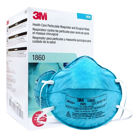 Khẩu Trang Phẩu Thuật 3M 1860 Cao Cấp Tiêu chuẩn NIOSH N95 - Hàng Chính hãng 3M