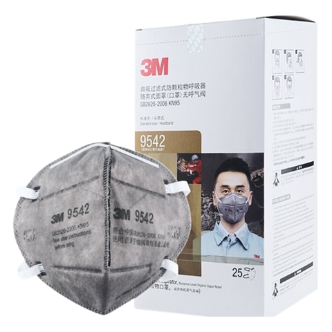 Khẩu Trang 3M 9542 KN95 Than Hoạt Tính Lọc Khí Độc - Chính Hãng 3M