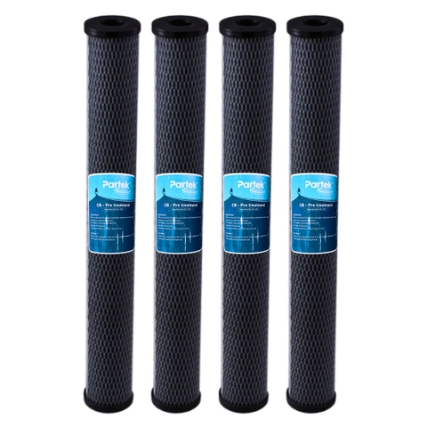 Lõi Lọc Than Hoạt Tính 20 inch PARTEK P20-CTO CB2520 Carbon Block Cao Cấp (Màu Đen)