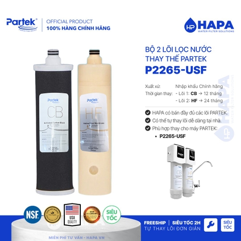 Lõi Lọc Thay Thế PARTEK P2265-USF - Bộ 2 Lõi Lọc Nước PARTEK CB, HF - Hàng Chính Hãng