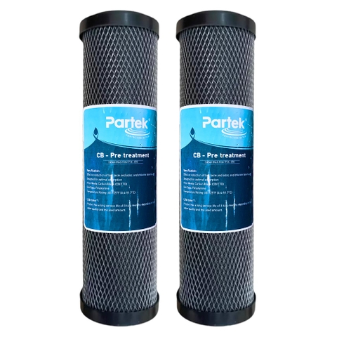 Lõi Lọc Than Hoạt Tính 10 inch PARTEK P10-CTO Carbon Block Cao Cấp - Màu Đen