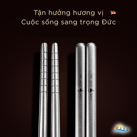 Đũa Nấu Ăn Inox 304 Cao Cấp Dài 36cm, Chống Trượt 360 Độ, Kháng Khuẩn, Không Thấm Nước, An Toàn Cho Sức Khỏe SSGP