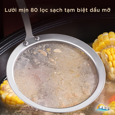 Vá Vợt Hớt Bọt Lọc Cặn Dầu Ăn Mỡ Inox 304 Cao Cấp Đạt Chất Lượng Đức SSGP