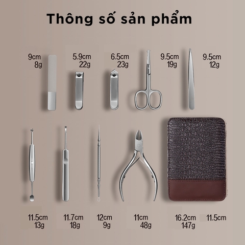Bộ Cắt Móng Tay Chân Cao Cấp Mini Sắc Bén Bao Da PU Da Cá Sấu Sang Trọng SSGP