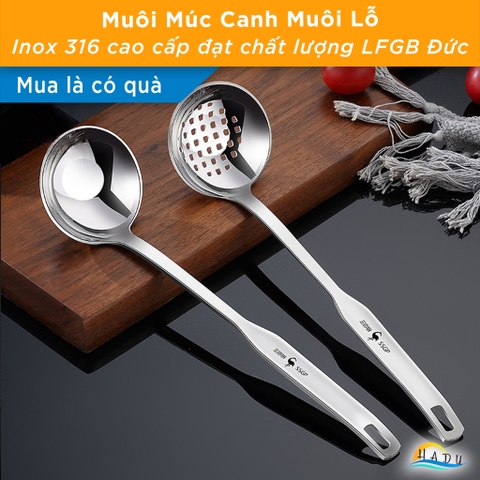 Muôi Múc Canh SSGP Inox 316L Cao Cấp, Dài 27cm, Đạt Chất Lượng LFGB Đức