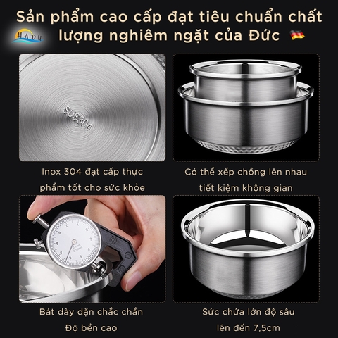Tô Inox Cách Nhiệt 304 2 Lớp Kiểu Hàn Quốc Đạt Chất Lượng Đức SSGP