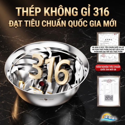 Thau Bát Tô Chậu Inox 316 Cao Cấp Chống Trào Đa Năng Dày Dặn Dùng Được Bếp Từ Bếp Gas SSGP