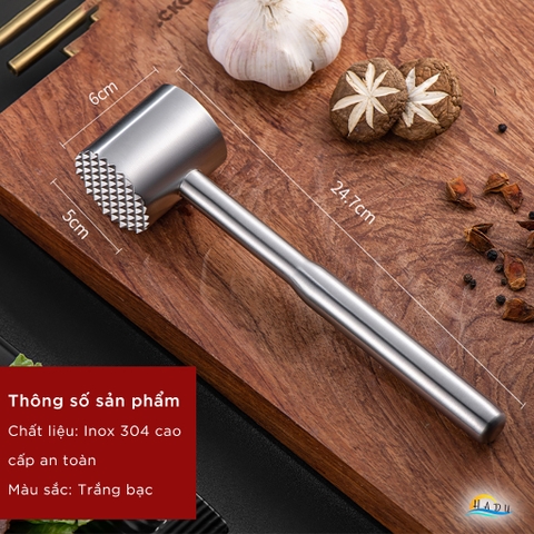 Búa Đập Dần Thịt Bò Inox 304 Cao Cấp Đa Năng Đạt Chất Lượng Đức CCKO