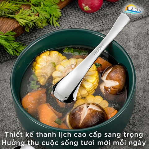 Thìa Ăn Phở Inox 304 CCKO, Đúc Nguyên Khối, Sang Trọng, Nhiều Size