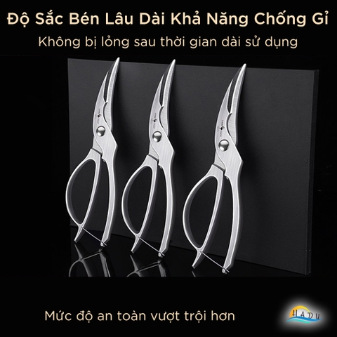 Kéo Cắt Gà Trợ Lực Nhà Bếp Cao Cấp SSGP, Kéo Cắt Thực Phẩm Cộng Lực Không Gỉ Đạt Chất Lượng LFGB Đức