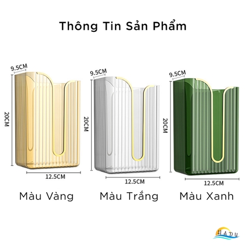 Hộp Đựng Khăn Giấy Treo Tường CCKO, Có Khay Đựng Đồ, Nhựa PET, Dán Tường, Nhiều Màu