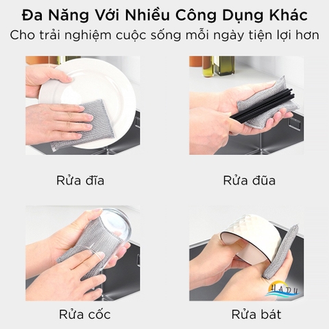 Miếng Bọt Biển Đa Năng Scrub King Silver – Làm Sạch Nhanh, Không Trầy Xước, Tiết Kiệm Nước HADU