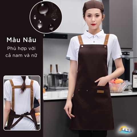 Tạp Dề Nấu Ăn Chống Thấm HADU, Có Nhiều Túi, Dây Đeo Điều Chỉnh, Nhiều Màu