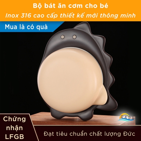Bộ Bát Ăn Dặm Cho Bé Inox 316 Đạt Tiêu Chuẩn Chất Lượng LFGB Đức SSGP