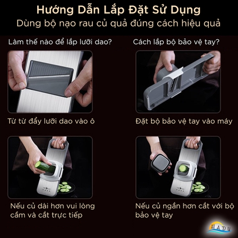Bộ Nạo Rau Củ Đa Năng SSGP 6 Lưỡi Dao Inox, Kèm Dụng Cụ Bảo Vệ Tay, An Toàn, Đạt Chất Lượng LFGB Đức