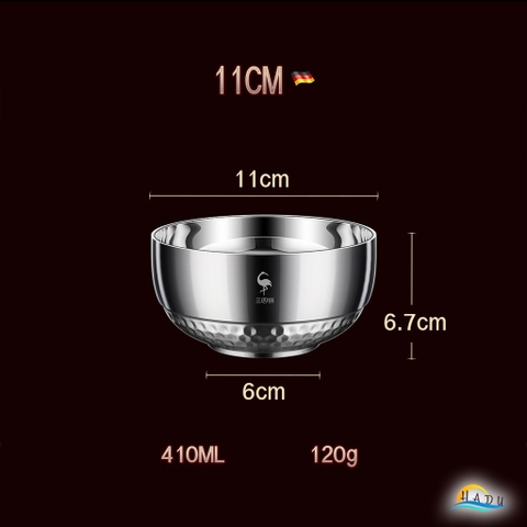 Bát Tô Inox 304 Cao Cấp – Chống Va Đập, Cách Nhiệt, Sáng Bóng Sang Trọng, Đạt Tiêu Chuẩn LFGB Đức SSGP
