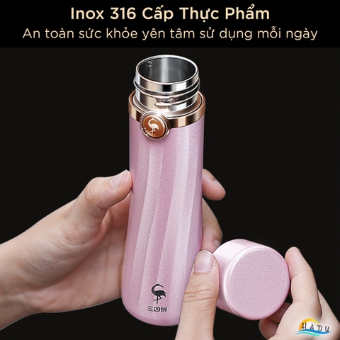 Bình Giữ Nhiệt Mini SSGP Inox 316 120ml, Giữ Nhiệt 6 Giờ, Màu Trắng, Hồng Đạt Chất Lượng LFGB Đức