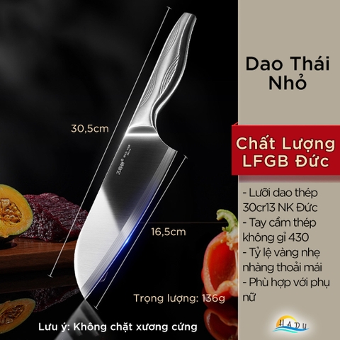 Dao Thái Thịt SSGP Thép 30Cr13, Siêu Sắc, Đạt Chất Lượng LFGB Đức