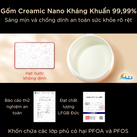 Nồi Chống Dính Mini 16cm – Ceramic Cao Cấp, Hợp Kim Nhôm, Kháng Khuẩn 99.99%, Dùng Cho Mọi Loại Bếp SSGP