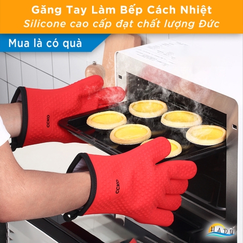 Găng Tay Silicone Cao Cấp Chịu Nhiệt 230°C, Chống Nóng, Dễ Vệ Sinh, Thiết Kế An Toàn Cho Nấu Ăn CCKO