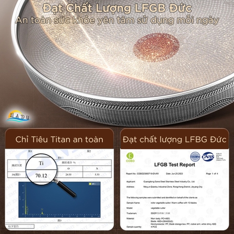 Chảo Chống Dính Cao Cấp Titanium – 24cm, 26cm, 28cm, Inox 304, Nắp Pha Lê Sang Trọng, Dùng Cho Bếp Từ SSGP