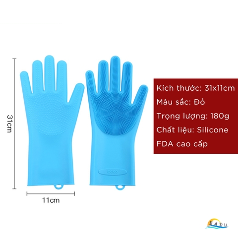 Găng Tay Silicone Cao Cấp FDA, Chịu Nhiệt, Chống Trượt, Đa Năng Rửa Chén, Nồi, Chảo, Thực Phẩm, Tạo Bọt Nhanh CCKO
