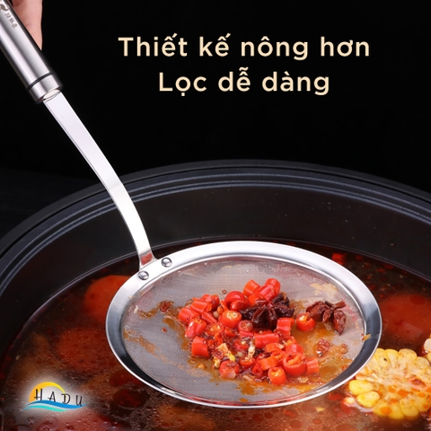 Vá Vợt Hớt Bọt Lọc Cặn Dầu Ăn Mỡ Inox 304 Cao Cấp Đạt Chất Lượng Đức SSGP