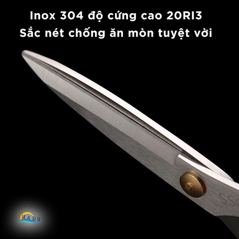 Kéo Cắt Gà Nhà Bếp Đa Năng HADU, Inox 304, Sắc Bén, Chống Trượt, 19cm, Màu Vàng Bạc