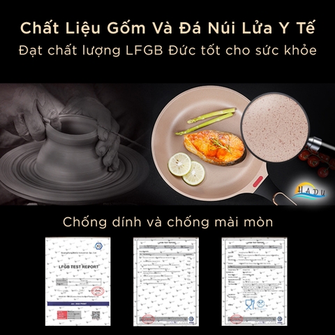 Chảo Chống Dính Lòng Sâu Bếp Từ SSGP 26cm 28cm, Phủ Ceramic Đá, Nắp Kính Tự Đứng, Đạt Chất Lượng LFGB Đức