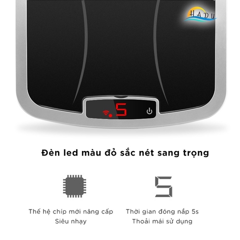 Thùng Rác Cảm Ứng Tự Động CCKO 6L, Thân Inox Chống Vân Tay, Cắm Điện, Đèn LED