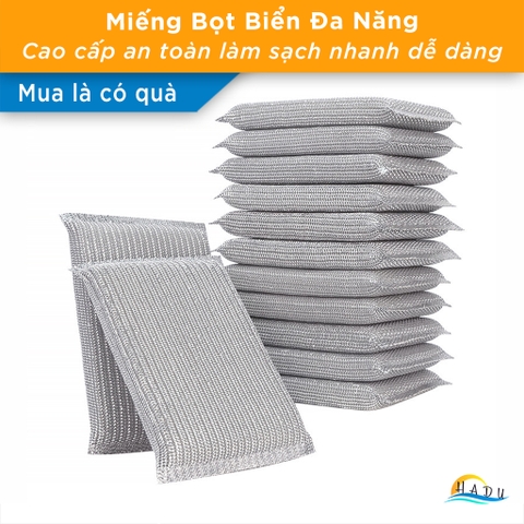 Miếng Bọt Biển Đa Năng Scrub King Silver – Làm Sạch Nhanh, Không Trầy Xước, Tiết Kiệm Nước HADU