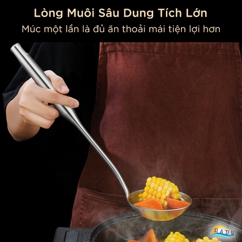 Xẻng Nấu Ăn Inox 316L Kháng Khuẩn Cao Cấp SSGP, Vá Múc Canh Lớn Đạt Chất Lượng LFGB Đức