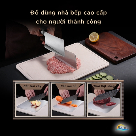Bộ Thớt Kháng Khuẩn Inox Cao Cấp 2 In 1 Có Thể Tách Rời Đồ Ăn Sống Và Chín Đạt Chất Lượng Đức SSGP