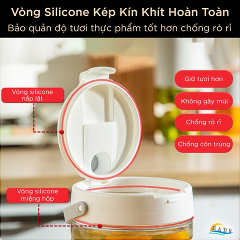 Hộp Đựng Dưa Cà Muối Chua Thủy Tinh Cao Cấp 900ml 1200ml 1600ml Đạt Chất Lượng LFGB Đức SSGP