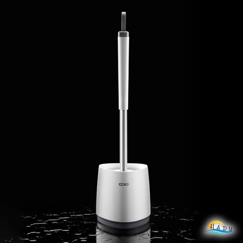 Cọ Bồn Cầu Silicon Dán Tường CCKO, Đế Thông Gió Chống Đọng Nước, Đầu Cọ Mềm, Màu Xám