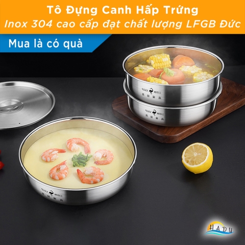 Tô Trộn Inox 304 SSGP 1.3L, Có Nắp Đậy Kín, Đường Kính 20cm, Dùng Trộn Bột, Bảo Quản, Đạt Chất Lượng LFGB Đức