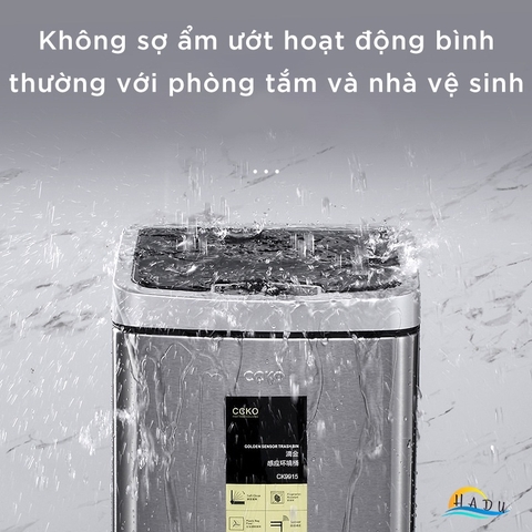 Thùng Rác Cảm Ứng Tự Động CCKO 6L, Thân Inox Chống Vân Tay, Cắm Điện, Đèn LED