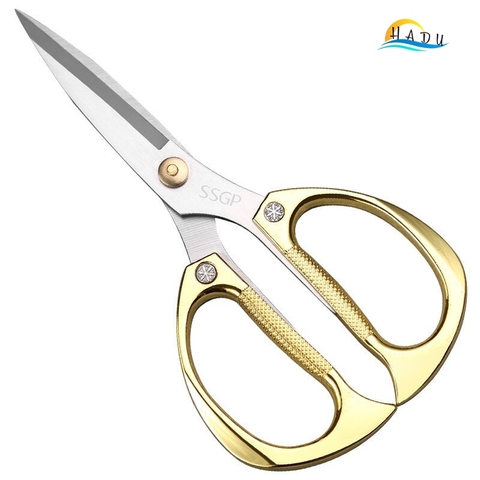 Kéo Cắt Gà Nhà Bếp Đa Năng HADU, Inox 304, Sắc Bén, Chống Trượt, 19cm, Màu Vàng Bạc