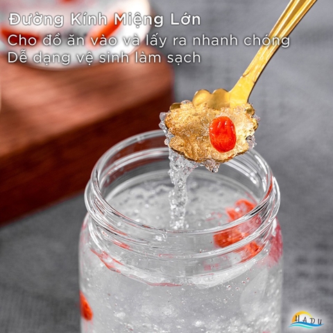 Hũ Chưng Yến Thủy Tinh Borosilicate CCKO, Nắp Inox 304 Kín Hơi, Chịu Nhiệt