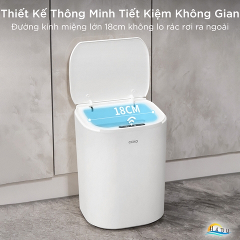 Thùng Rác Cảm Ứng Tự Động CCKO 14L, Chống Nước IPX5, Nắp Kín Ngăn Mùi, Nhiều Màu