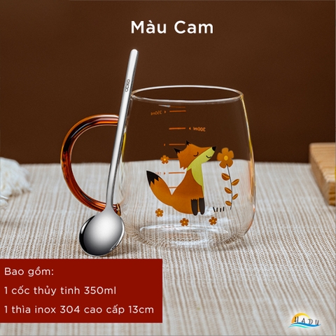 Cốc Thủy Tinh Chịu Nhiệt CCKO 350ml, Dùng Được Trên Bếp Ga, Lò Vi Sóng, Borosilicate, Nhiều Màu